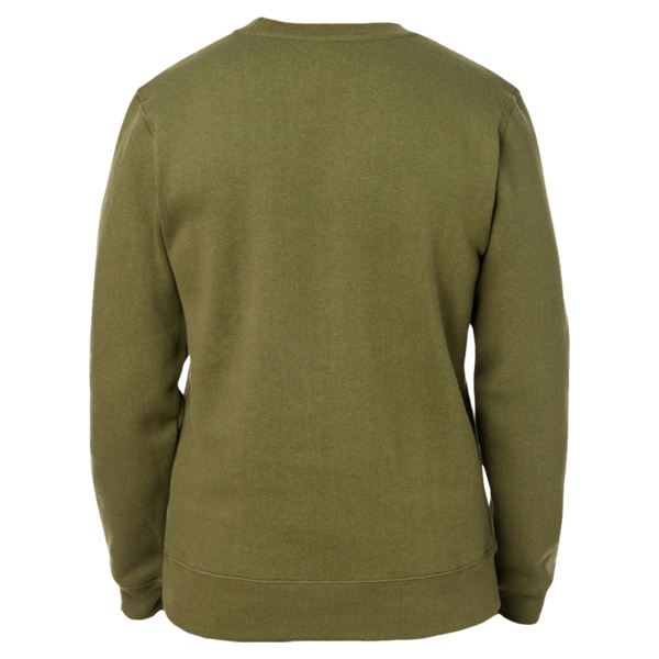 J. America Unisex Premium Fleece Crewneck Sweatshirt, Military Green, Back view