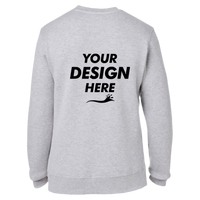 J. America Unisex Premium Fleece Crewneck Sweatshirt, Oxford, Front view, Mockup