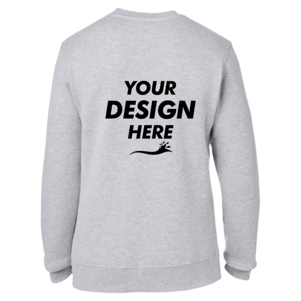 J. America Unisex Premium Fleece Crewneck Sweatshirt, Oxford, Front view, Mockup