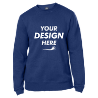 J. America Unisex Premium Fleece Crewneck Sweatshirt, True Navy, Front view, Mockup