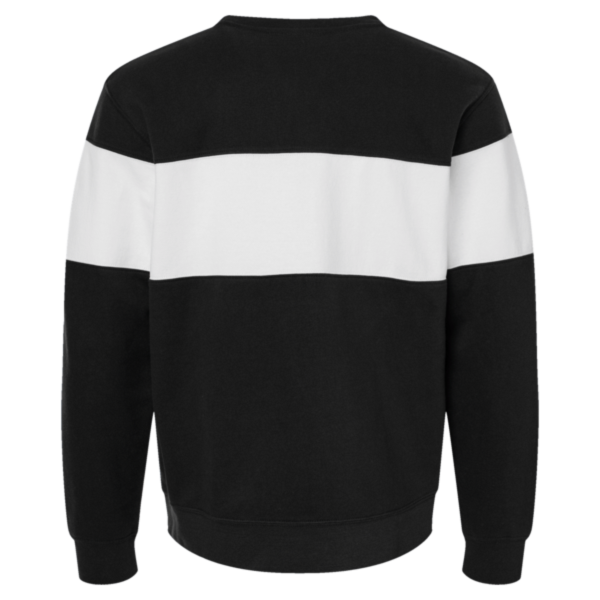 J. America Unisex Varsity Fleece Crewneck Sweatshirt, Black, Back view