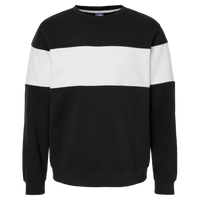 J. America Unisex Varsity Fleece Crewneck Sweatshirt, Black, Front view