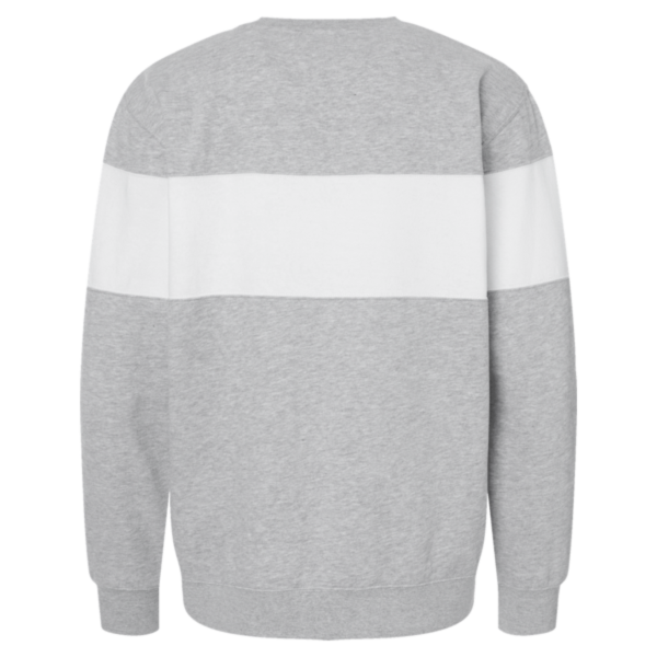 J. America Unisex Varsity Fleece Crewneck Sweatshirt, Oxford, Back view