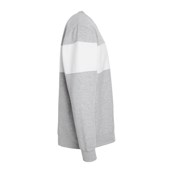 J. America Unisex Varsity Fleece Crewneck Sweatshirt, Oxford, Right Sleeve view