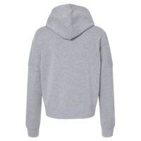 J. America Women's Crop Hooded Sweatshirt, Grey Triblend, Back view