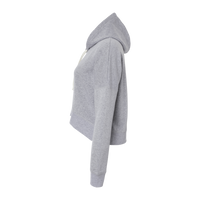 J. America Women's Crop Hooded Sweatshirt, Grey Triblend, Left Sleeve view