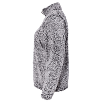 J. America Women’s Epic Sherpa Quarter-Zip Pullover, Black Heather / Black Heather, Left Sleeve view