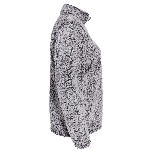 J. America Women’s Epic Sherpa Quarter-Zip Pullover, Black Heather / Black Heather, Right Sleeve view
