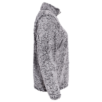 J. America Women’s Epic Sherpa Quarter-Zip Pullover, Black Heather / Black Heather, Right Sleeve view