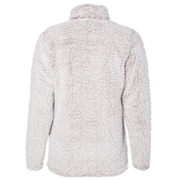 J. America Women’s Epic Sherpa Quarter-Zip Pullover, Oatmeal Heather / Oatmeal Heather, Back view