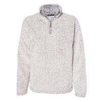 J. America Women’s Epic Sherpa Quarter-Zip Pullover, Oatmeal Heather / Oatmeal Heather, Front view
