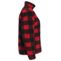 J. America Women’s Epic Sherpa Quarter-Zip Pullover, Red / Black Buffalo, Right Sleeve view