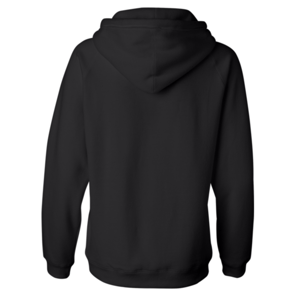J. America Women's Sueded V-Neck Hooded Sweatshirt, Black, Back view