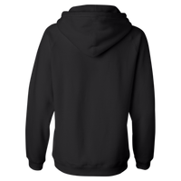 J. America Women's Sueded V-Neck Hooded Sweatshirt, Black, Back view