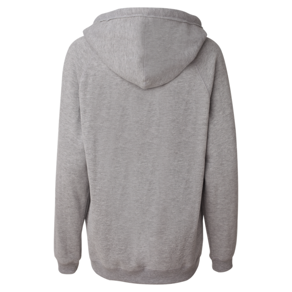 J. America Women's Sueded V-Neck Hooded Sweatshirt, Oxford, Back view