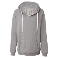 J. America Women's Sueded V-Neck Hooded Sweatshirt, Oxford, Front view
