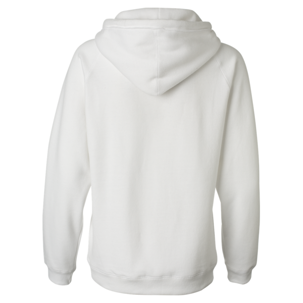 J. America Women's Sueded V-Neck Hooded Sweatshirt, White, Back view