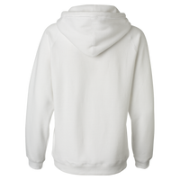 J. America Women's Sueded V-Neck Hooded Sweatshirt, White, Back view