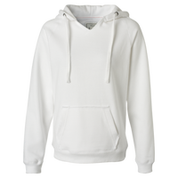 J. America Women's Sueded V-Neck Hooded Sweatshirt, White, Front view