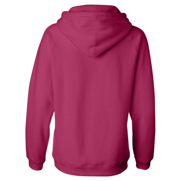 J. America Women's Sueded V-Neck Hooded Sweatshirt, Wildberry, Back view