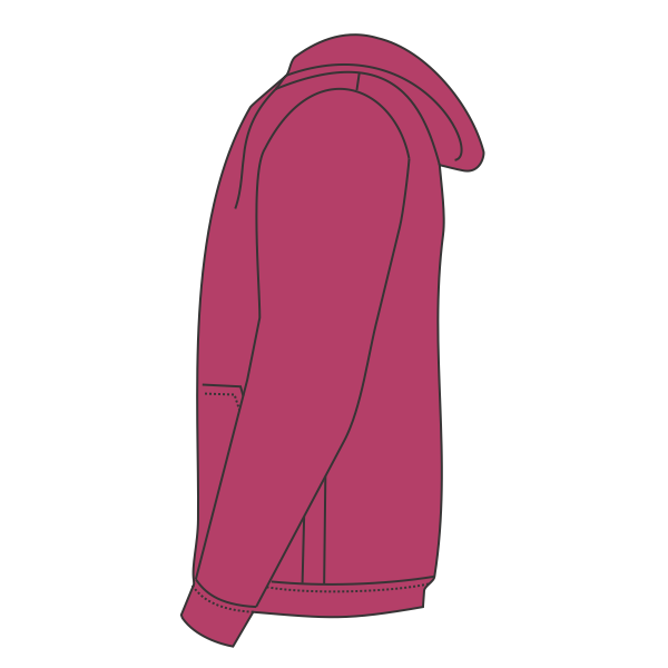 J. America Women's Sueded V-Neck Hooded Sweatshirt, Wildberry, Left Sleeve view