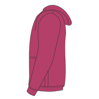 J. America Women's Sueded V-Neck Hooded Sweatshirt, Wildberry, Left Sleeve view