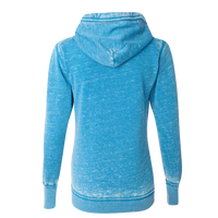 J. America Women's Zen Fleece Full-Zip Hooded Sweatshirt, Oceanberry, Back view