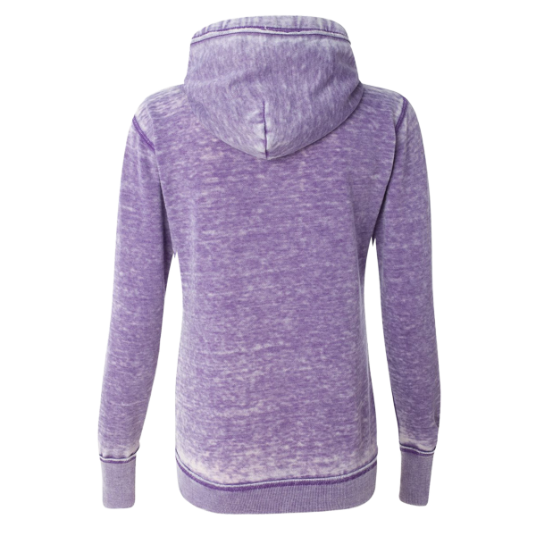 J. America Women's Zen Fleece Full-Zip Hooded Sweatshirt, Very Berry, Back view