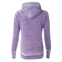 J. America Women's Zen Fleece Full-Zip Hooded Sweatshirt, Very Berry, Back view