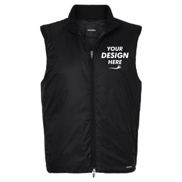 Jaanuu Men's Phantom Insulated Vest, Black, Front view, Mockup