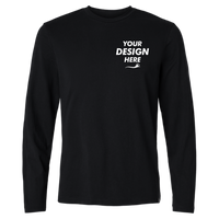 Jaanuu Men's RegenX Cotton Underscrub Long Sleeve T-Shirt, Black, Front view, Mockup