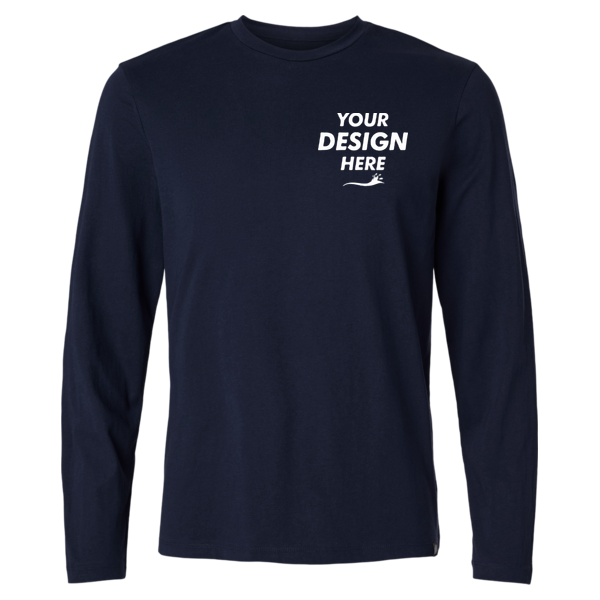 Jaanuu Men's RegenX Cotton Underscrub Long Sleeve T-Shirt, Midnight Navy, Front view, Mockup