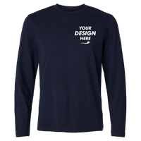 Jaanuu Men's RegenX Cotton Underscrub Long Sleeve T-Shirt, Midnight Navy, Front view, Mockup