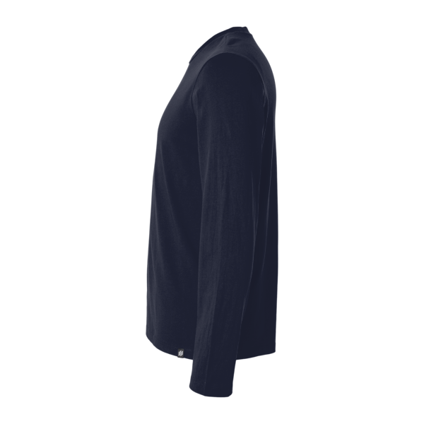 Jaanuu Men's RegenX Cotton Underscrub Long Sleeve T-Shirt, Midnight Navy, Left Sleeve view
