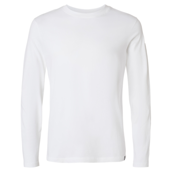 Jaanuu Men's RegenX Cotton Underscrub Long Sleeve T-Shirt, White, Front view