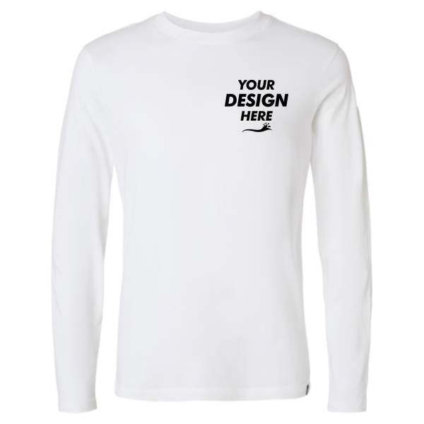 Jaanuu Men's RegenX Cotton Underscrub Long Sleeve T-Shirt, White, Front view, Mockup