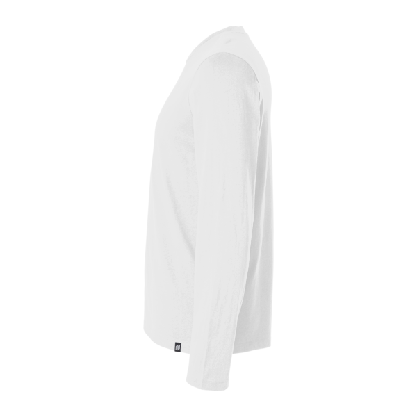 Jaanuu Men's RegenX Cotton Underscrub Long Sleeve T-Shirt, White, Left Sleeve view