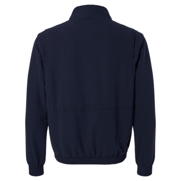 Jaanuu Men's Wolfe Everyday Full-Zip 6-Pocket Scrub Jacket, Midnight Navy, Back view