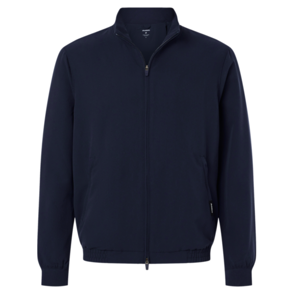Jaanuu Men's Wolfe Everyday Full-Zip 6-Pocket Scrub Jacket, Midnight Navy, Front view