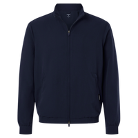 Jaanuu Men's Wolfe Everyday Full-Zip 6-Pocket Scrub Jacket, Midnight Navy, Front view
