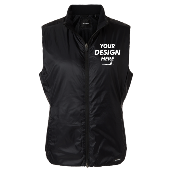 Jaanuu Women's Phantom Insulated Vest, Black, Front view, Mockup