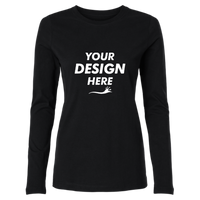 Jaanuu Women's RegenX Cotton Underscrub Long Sleeve T-Shirt, Black, Front view, Mockup