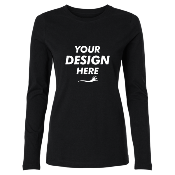 Jaanuu Women's RegenX Cotton Underscrub Long Sleeve T-Shirt, Black, Front view, Mockup