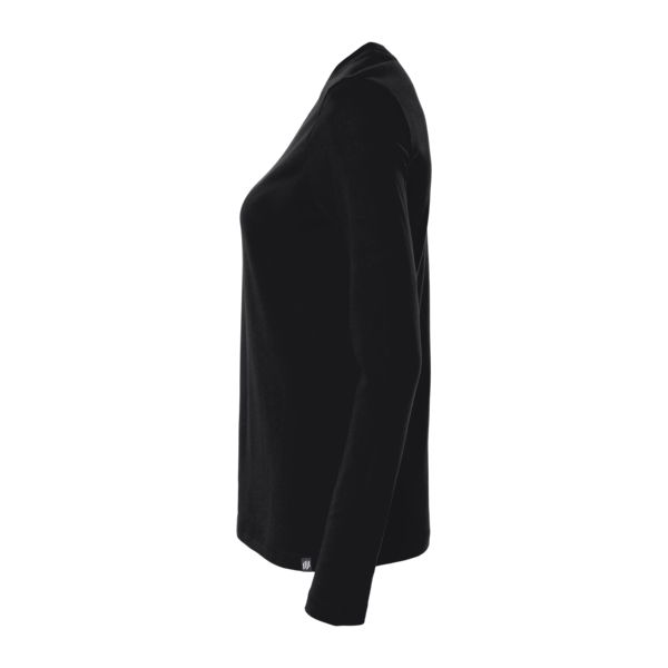 Jaanuu Women's RegenX Cotton Underscrub Long Sleeve T-Shirt, Black, Left Sleeve view