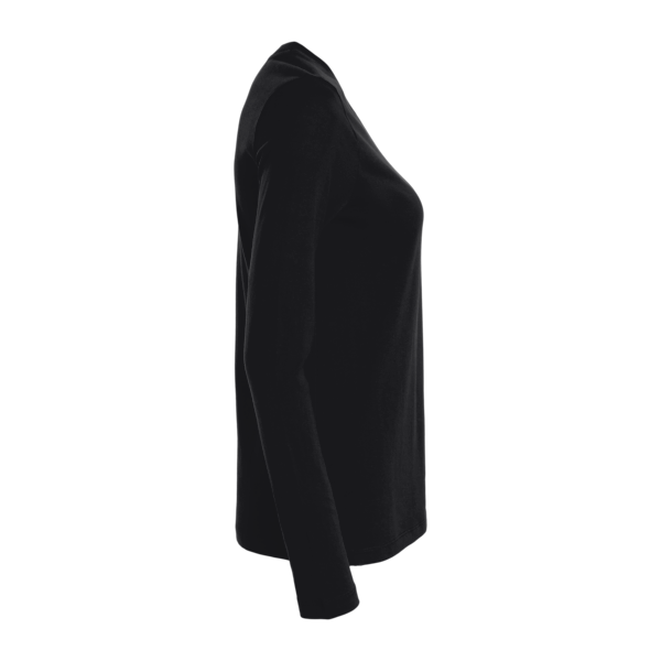 Jaanuu Women's RegenX Cotton Underscrub Long Sleeve T-Shirt, Black, Right Sleeve view