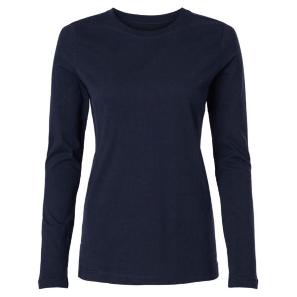 Jaanuu Women's RegenX Cotton Underscrub Long Sleeve T-Shirt, Midnight Navy, Front view