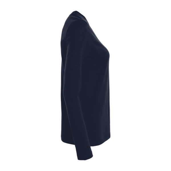 Jaanuu Women's RegenX Cotton Underscrub Long Sleeve T-Shirt, Midnight Navy, Right Sleeve view