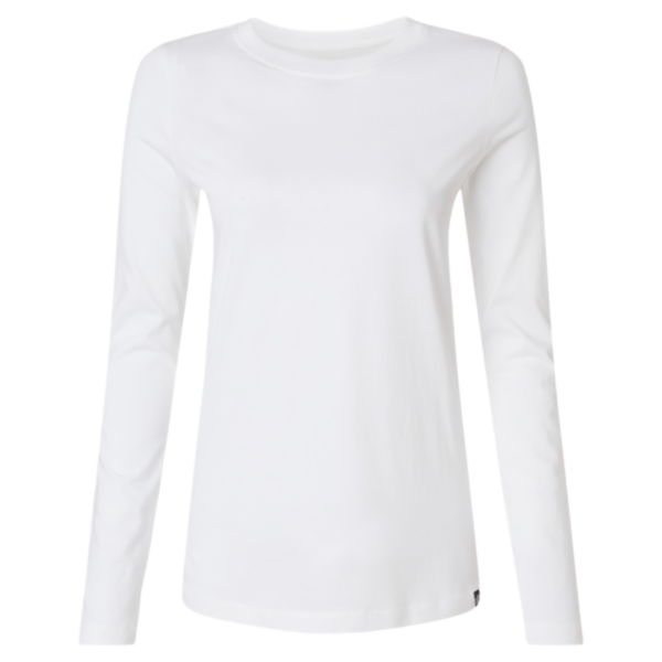 Jaanuu Women's RegenX Cotton Underscrub Long Sleeve T-Shirt, White, Front view