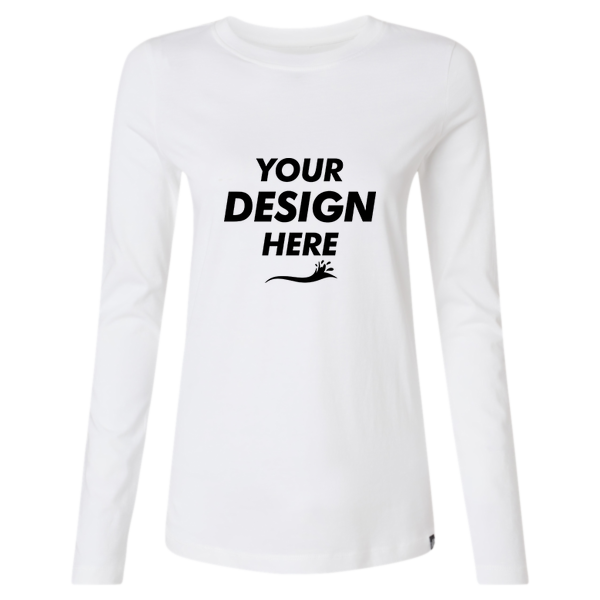 Jaanuu Women's RegenX Cotton Underscrub Long Sleeve T-Shirt, White, Front view, Mockup