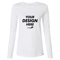 Jaanuu Women's RegenX Cotton Underscrub Long Sleeve T-Shirt, White, Front view, Mockup